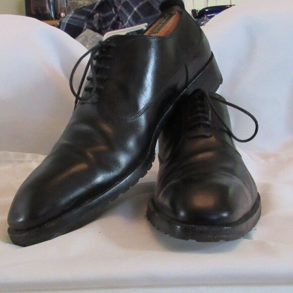 Fratelli Rossetti Black Derbys Size 9.5 Made in Italy Excellent Pre-Owned Cond. - Picture 1 of 11